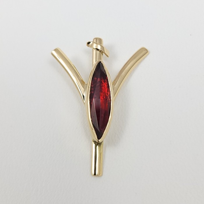 Pendentif La Creu® or 750 millièmes Grenat de Perpignan