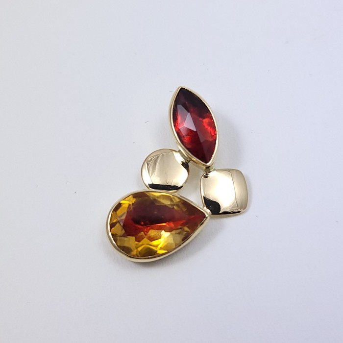 Pendentif Grenatines® or 750 millièmes Grenat et Brésil