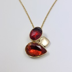 Pendentif Grenatines® or 750 millièmes Grenat et Brésil