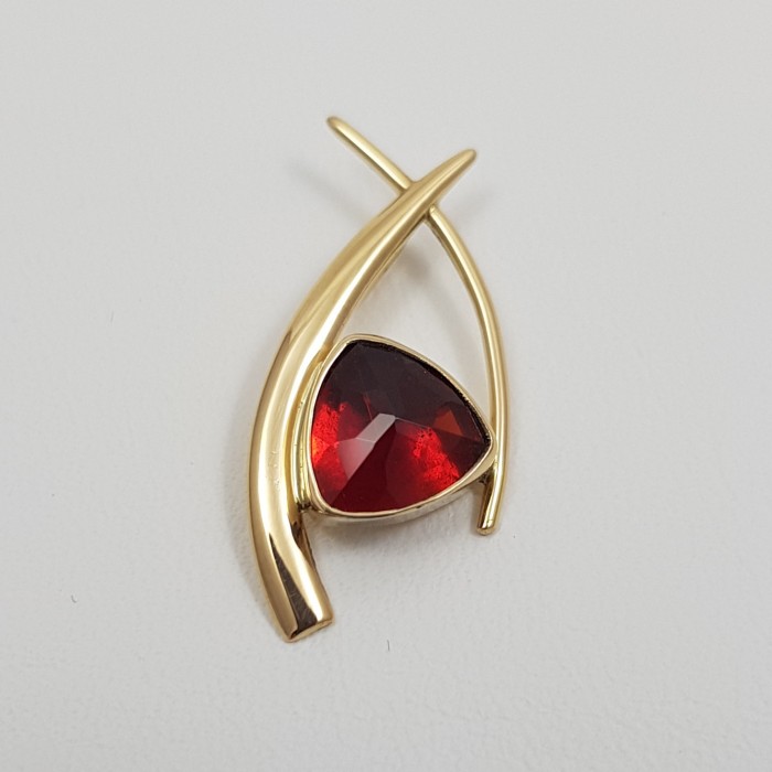 Pendentif Arche® or 750 millièmes Grenat de Perpignan