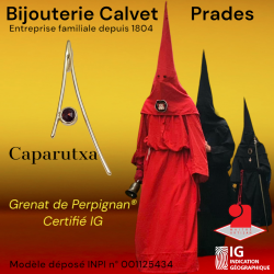 Pendentif Caparutxa® or 750 millièmes Grenat de Perpignan